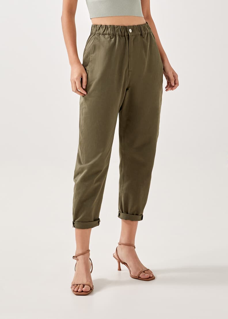 Casual pants clearance with elastic waist