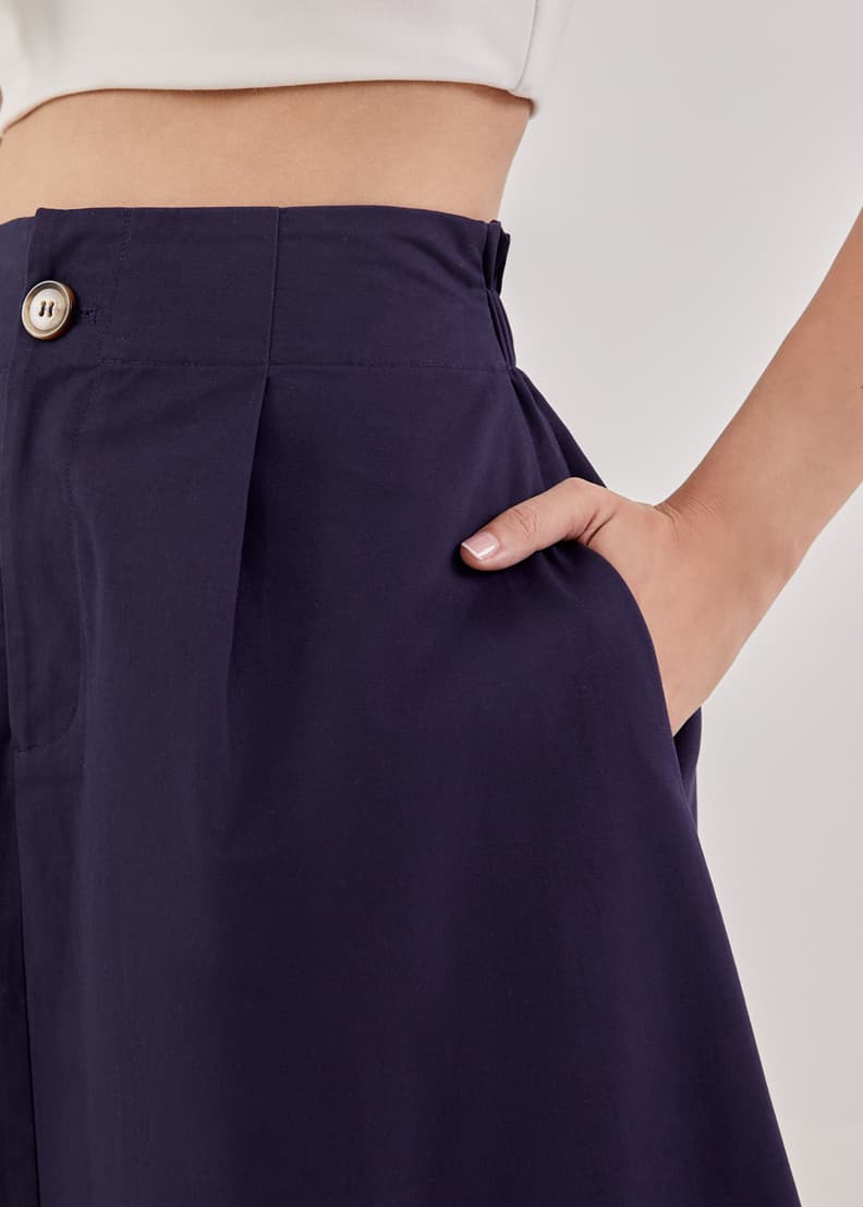 Elastic waist online navy skirt