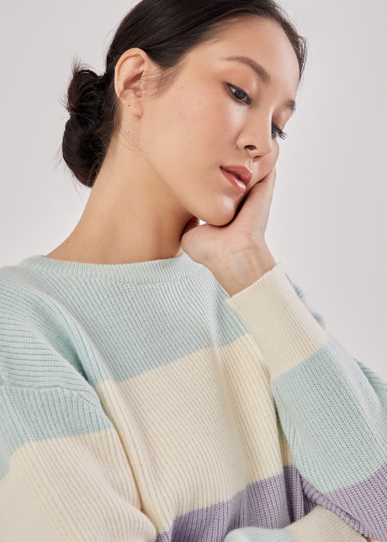 Delphina Multi Colour Striped Jumper