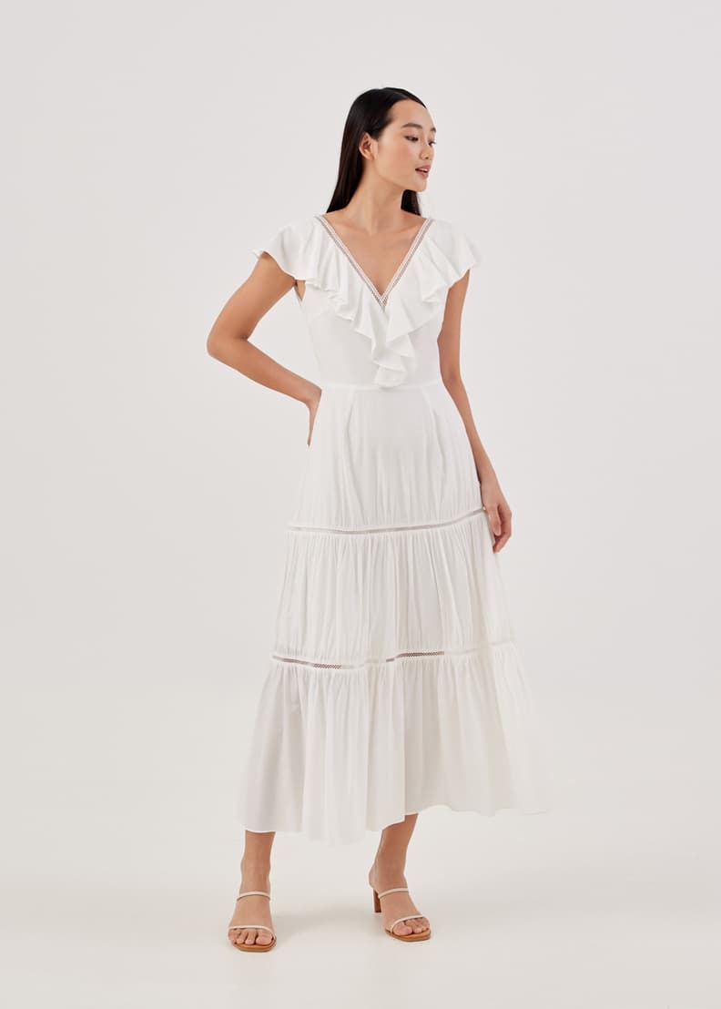 Lela Ruffle Lace Trim Dress | Love, Bonito ID