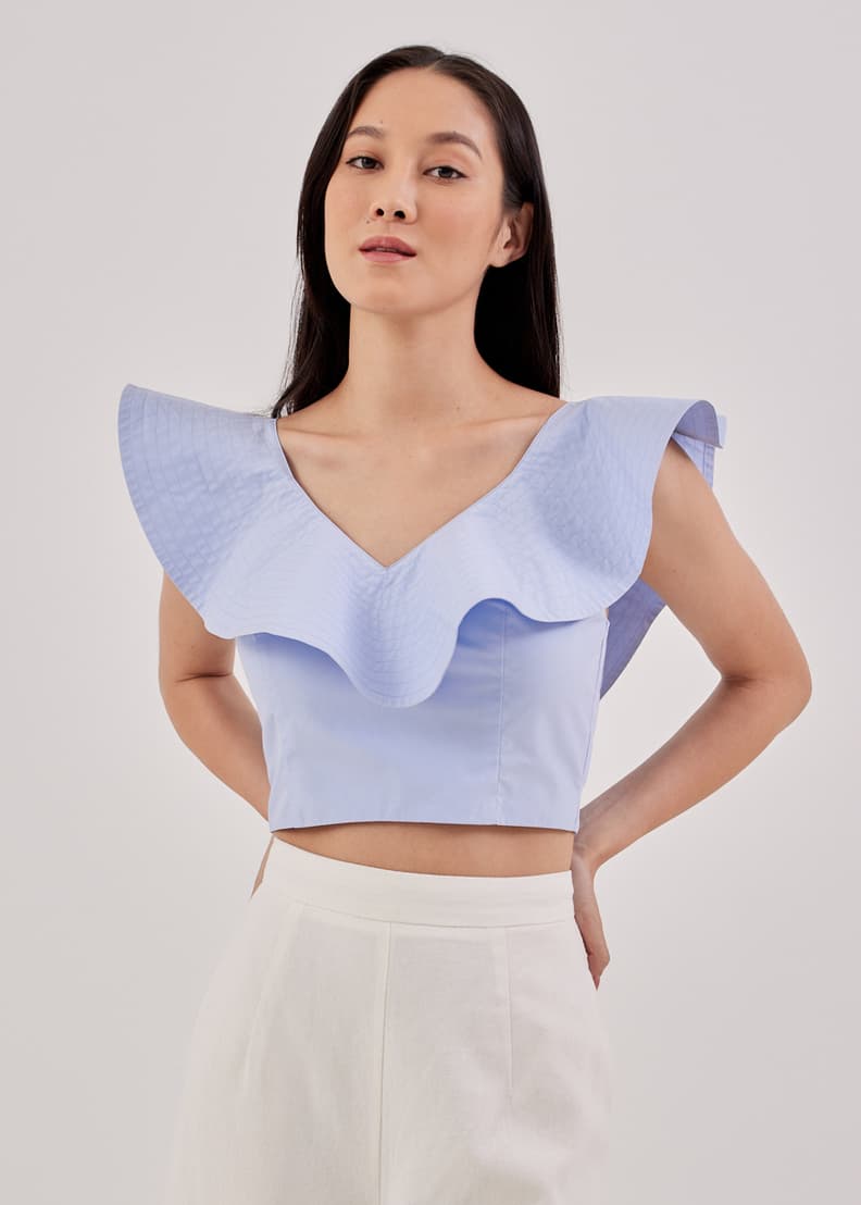 Buy Elliette Ruffle Crop Top @ Love, Bonito Singapore | Shop Women's  Fashion Online | Love, Bonito SG