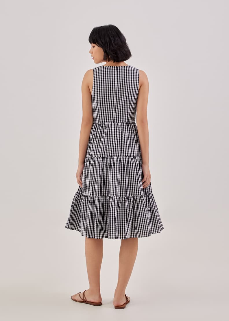 Averi Gingham Tiered Dress