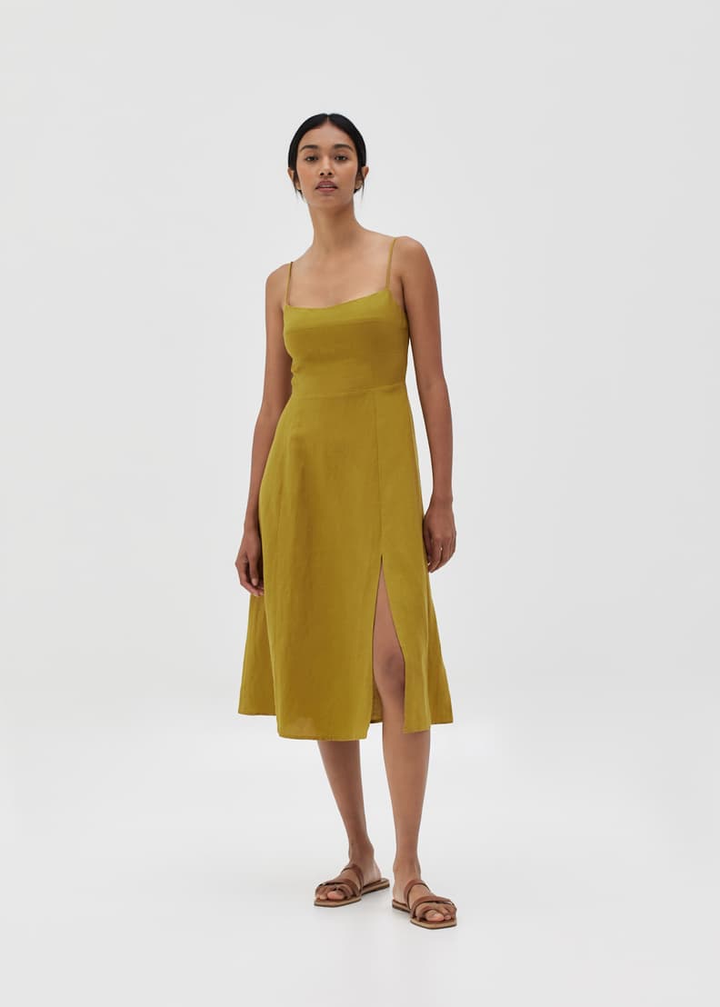 Next yellow sales linen dress