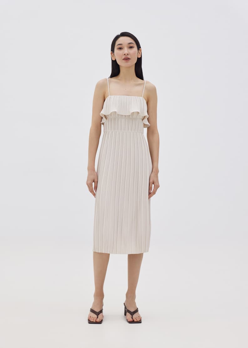 Braylee Frill Pleated Column Dress