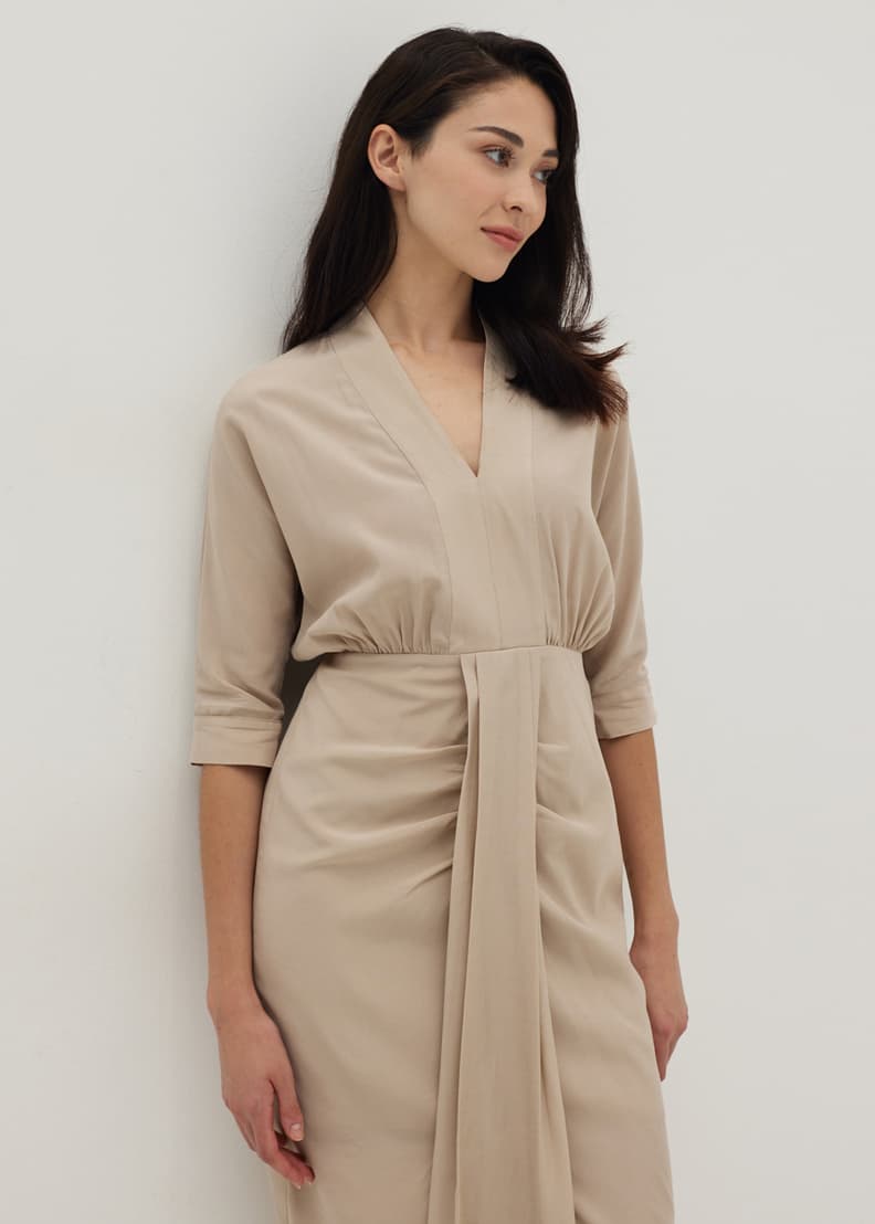 Shop Riyana Ruched Kimono Dress Love Bonito SG
