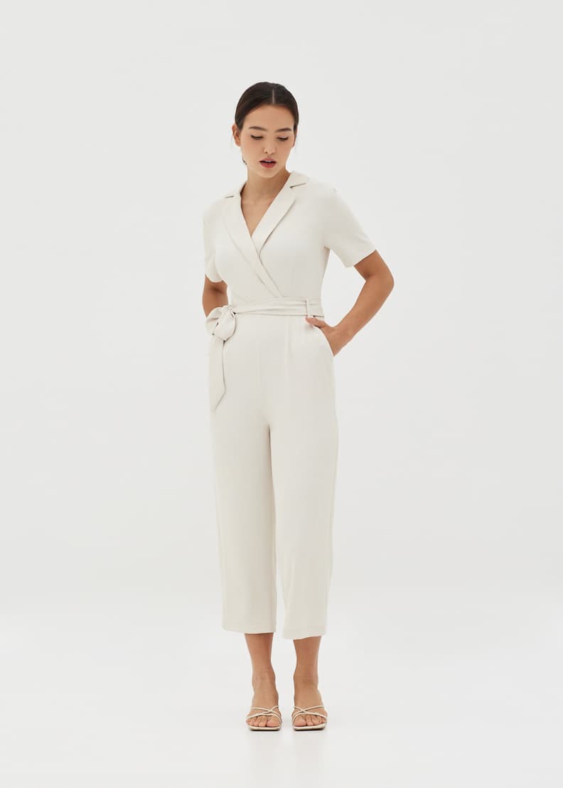 Wrap front culotte jumpsuit 2025