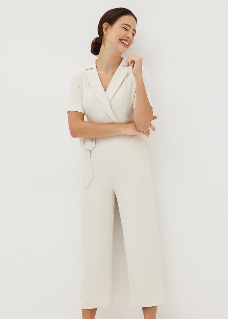 Wrap front culotte jumpsuit discount