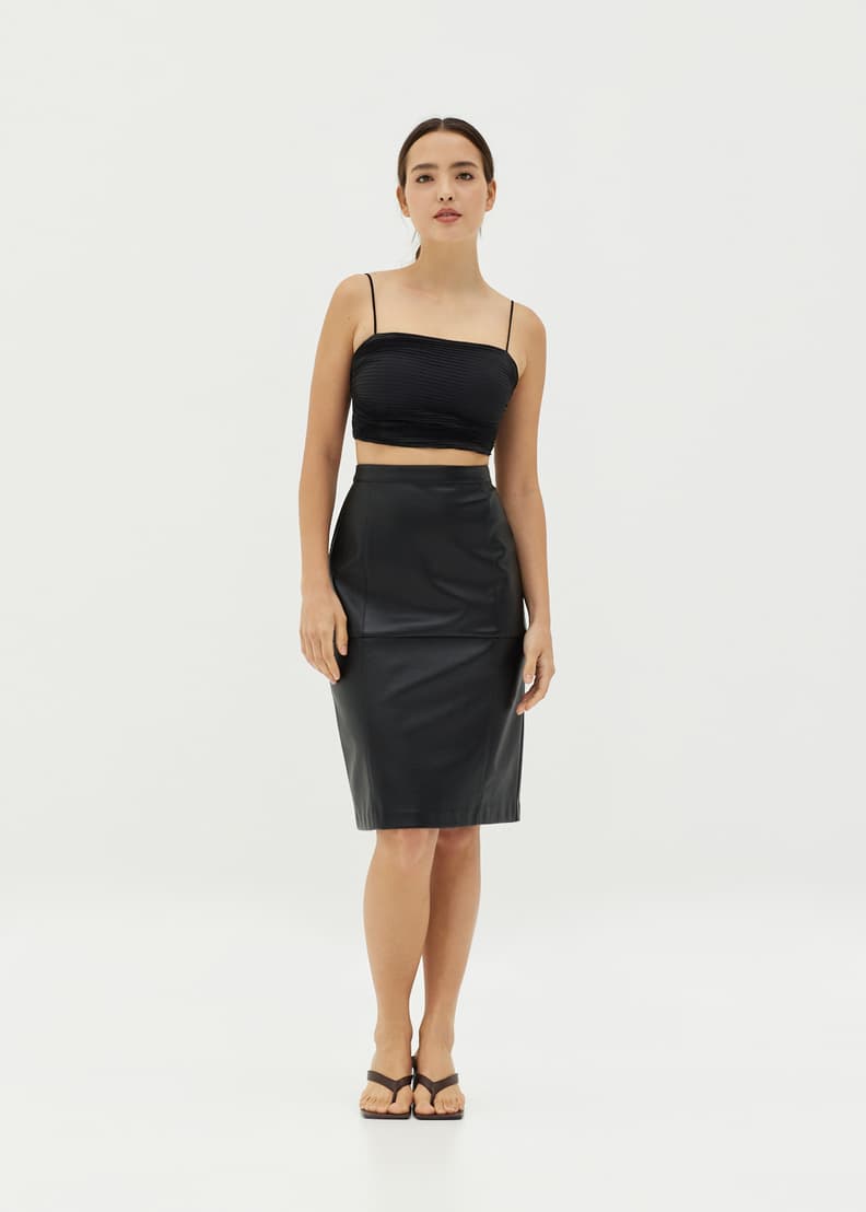 Pleated crop sale top dress