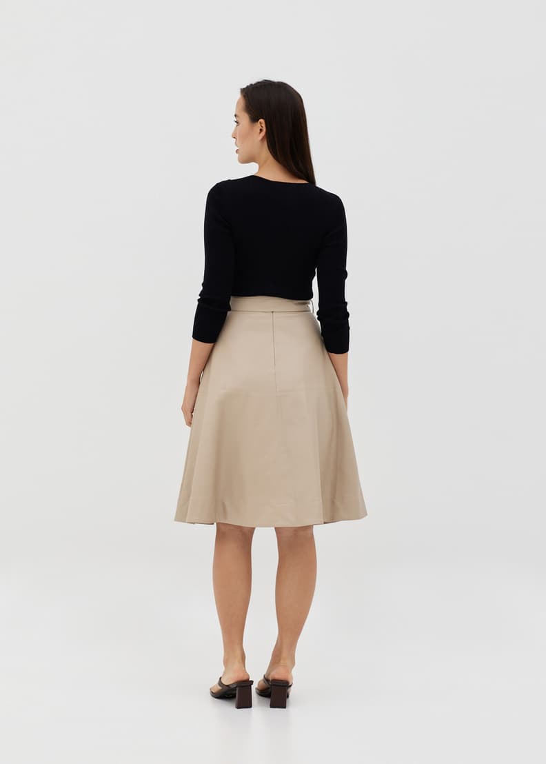 Tan store flare skirt