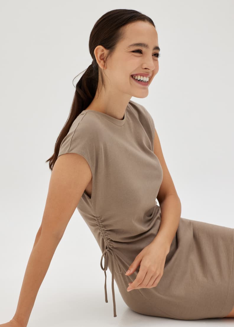 Side ruched store t shirt dress