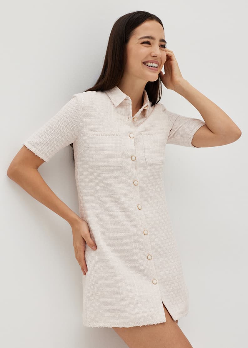 Tweed shirt dress 2025