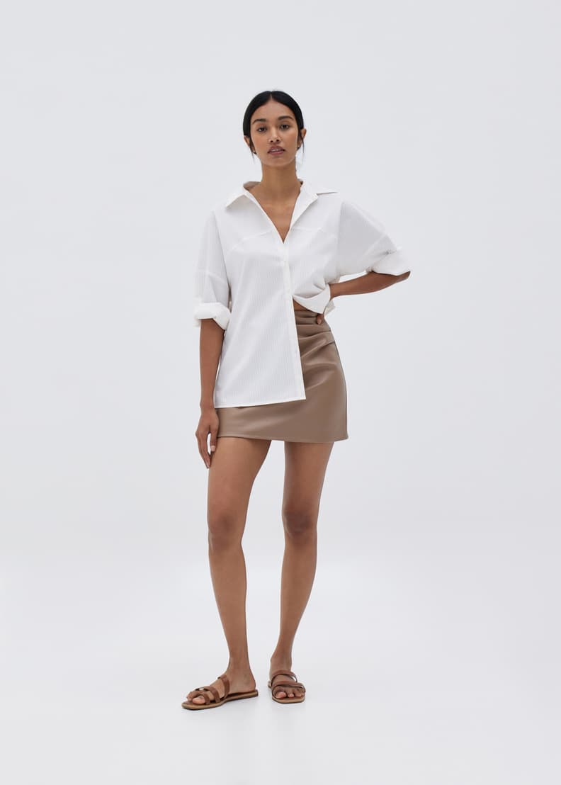 White online pleather skirt
