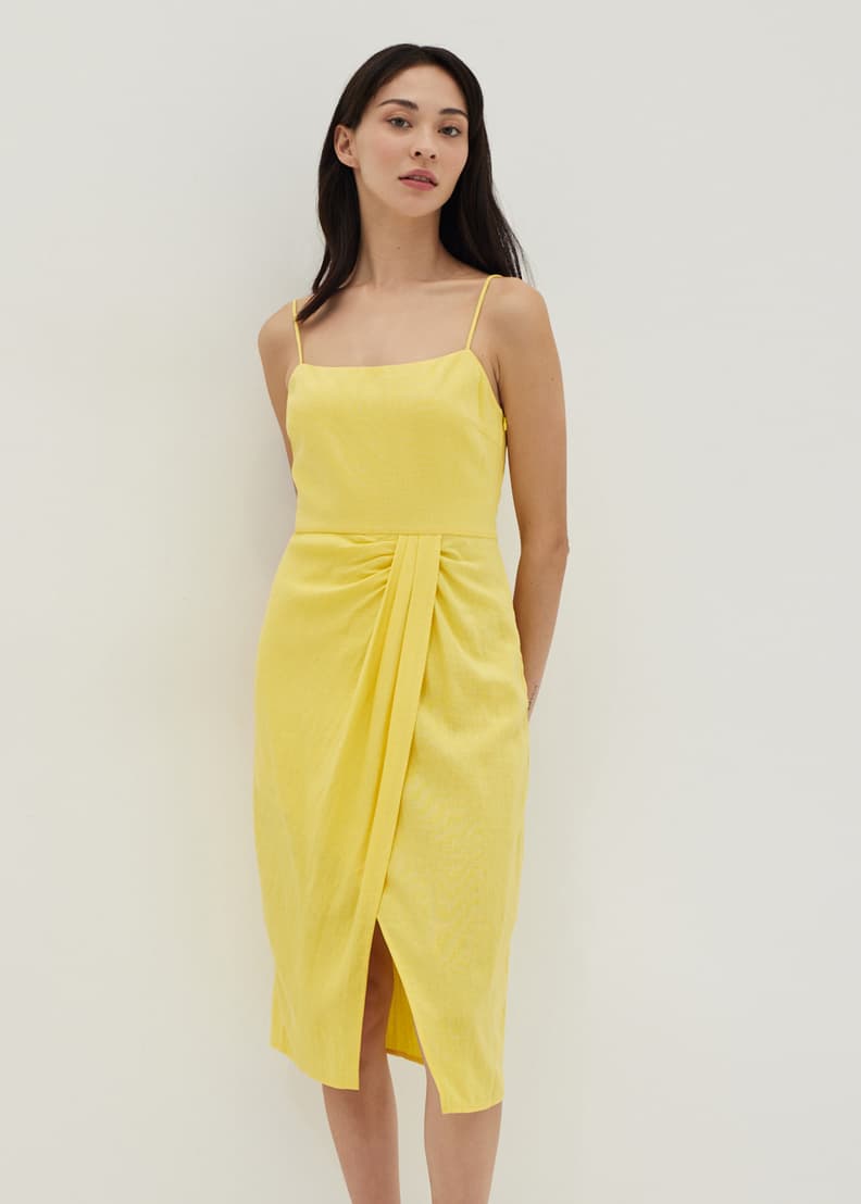 Linen bodycon dress top