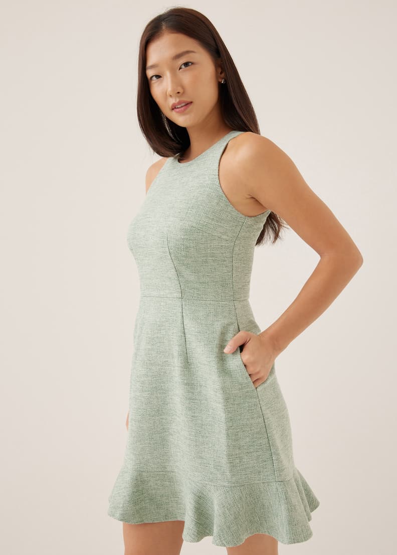 Tweed peplum dress best sale