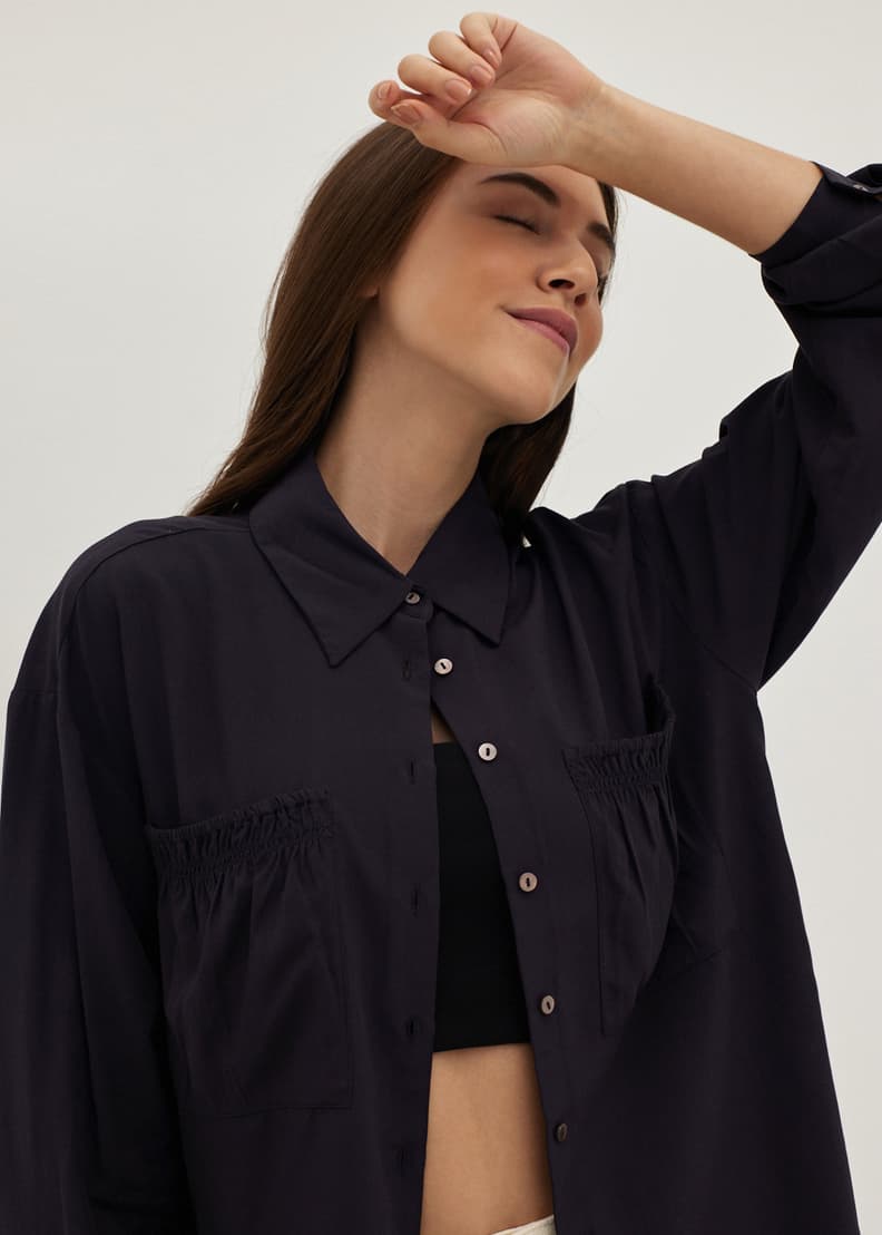 Casual plain decorated button pocket sweater on sale
