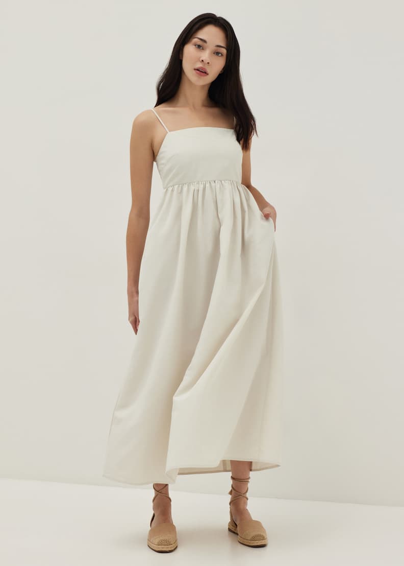 White empire best sale waist maxi dress
