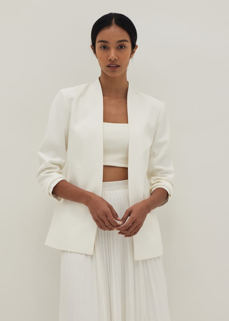 Brigitte Tailored Collarless Blazer