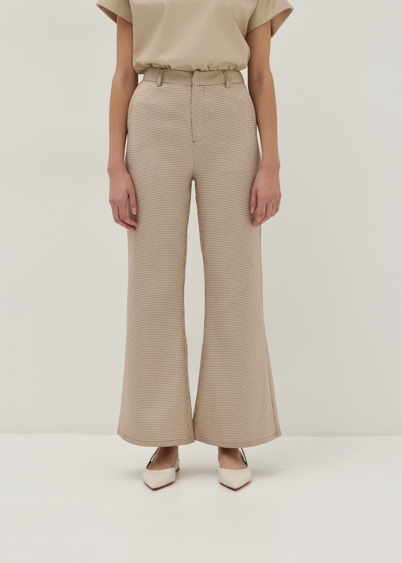 Gingham outlet flare pants