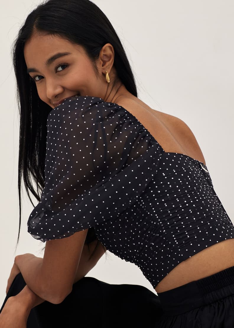 Polka dot bustier top