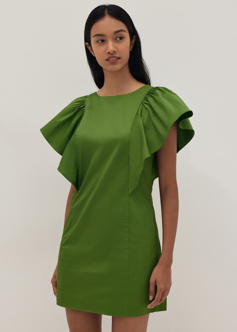 Veronique Ruffle Sleeve Shift Dress