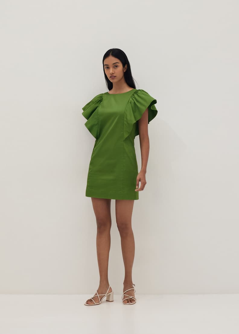 Ruffle sleeve shop shift dress