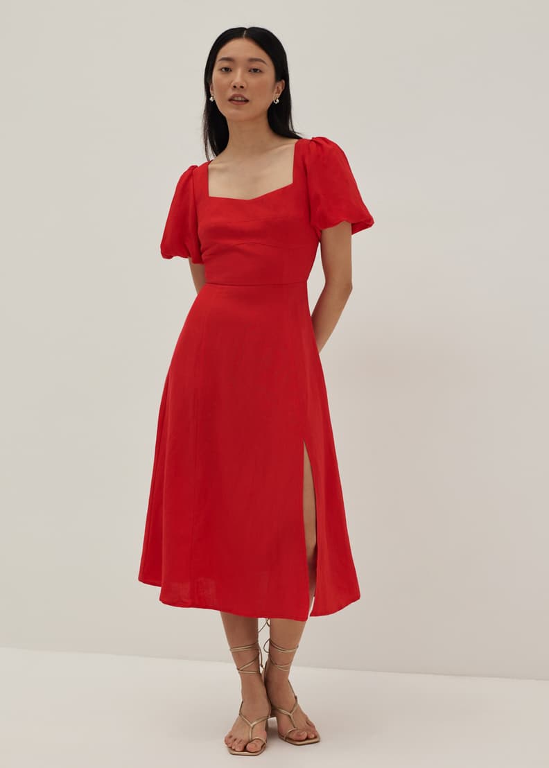 Capella Bustier Puff Sleeve Linen Dress | Love, Bonito SG