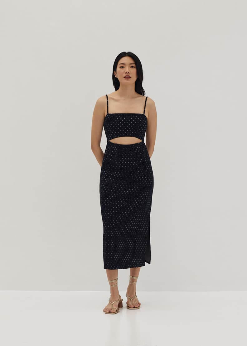 Polka dot cut out dress 2025