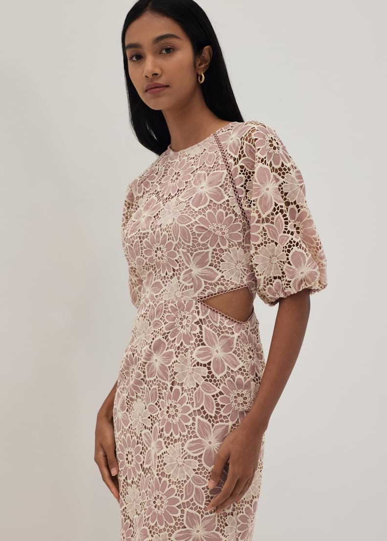 Buy Venus Lace Cut Out Midi Dress @ Love, Bonito Singapore, Shop Women's  Fashion Online