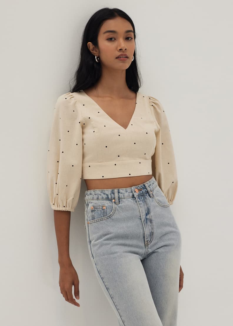 Polka dot bustier top new arrivals