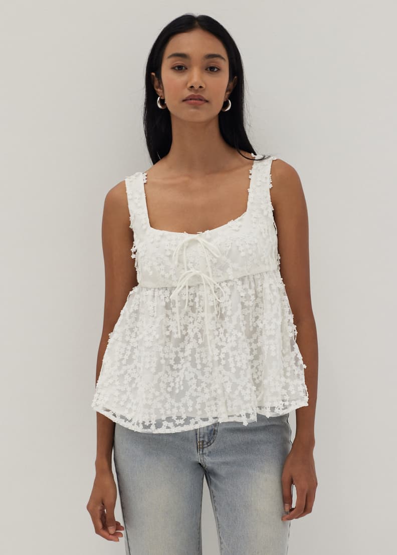 White square neck peplum top best sale