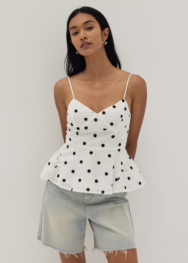 Buy Milana Polka Dot Peplum Camisole Love Bonito Shop Women s