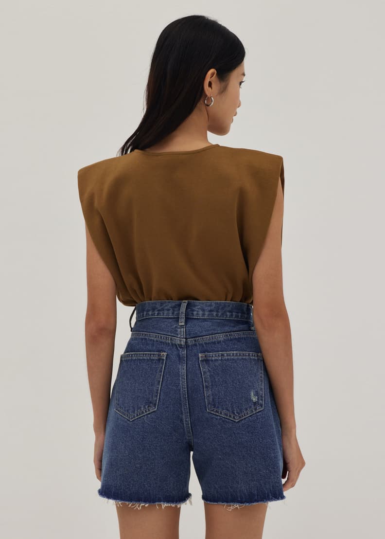 Buy Frances Fray Hem Denim Shorts Love Bonito Singapore Shop