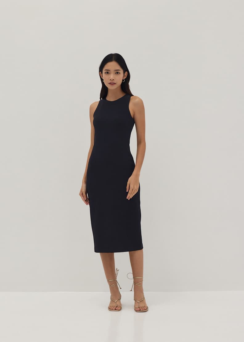 Buy Amanda Ribbed Cut Out Midi Dress @ Love, Bonito Singapore | Shop  Women's Fashion Online | Love, Bonito SG