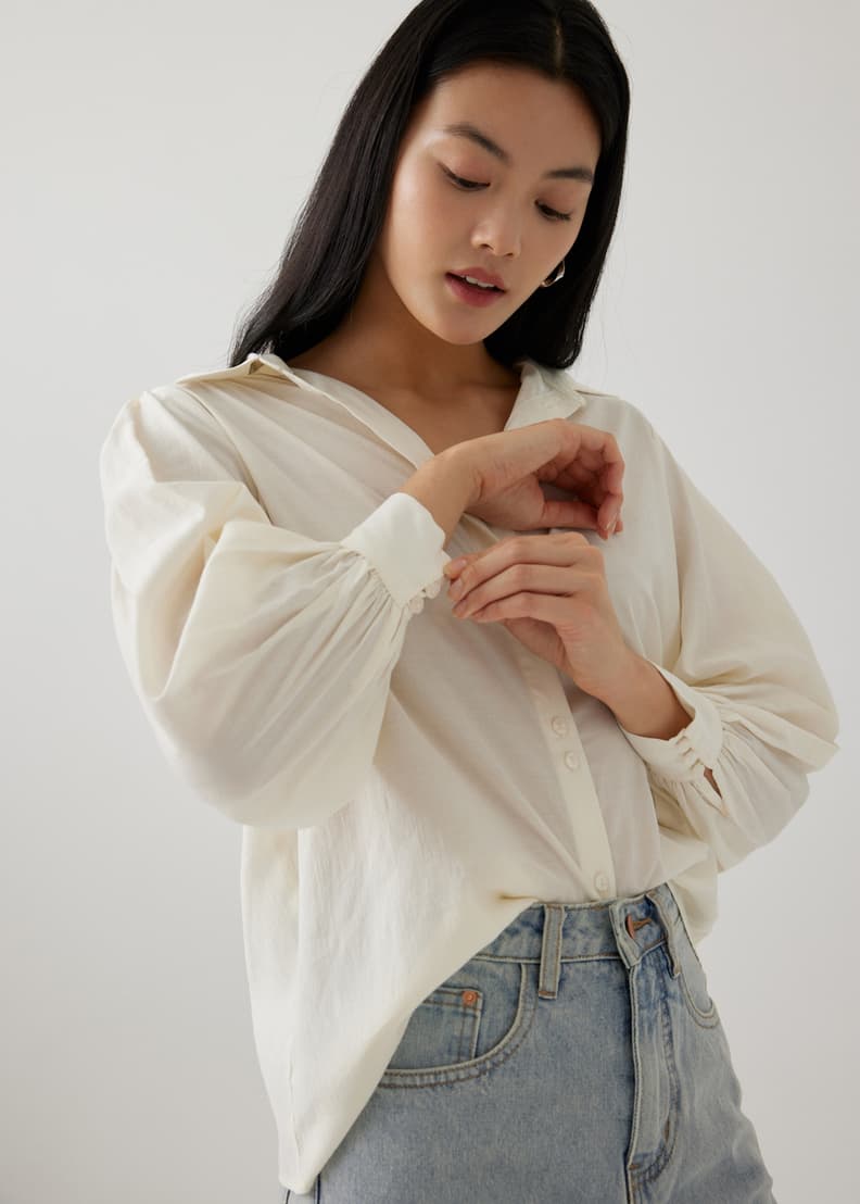 Puff sleeve top blouse deals