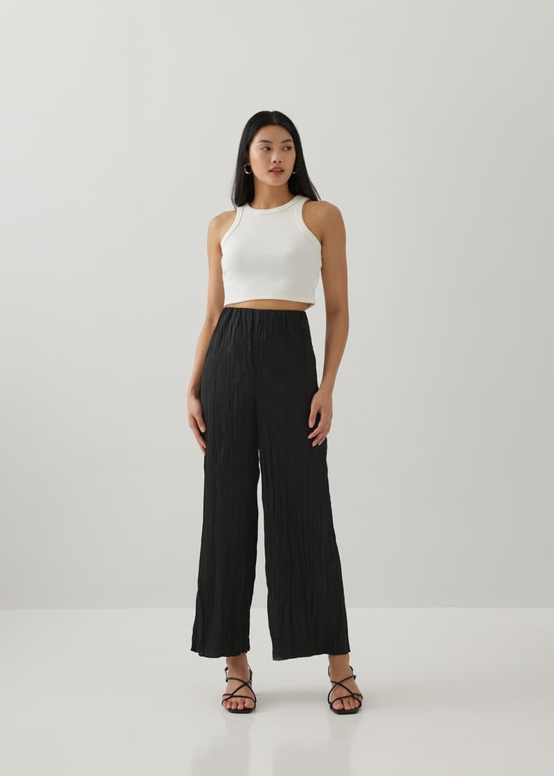 Coeli Elastic Crinkled Straight Leg Pants