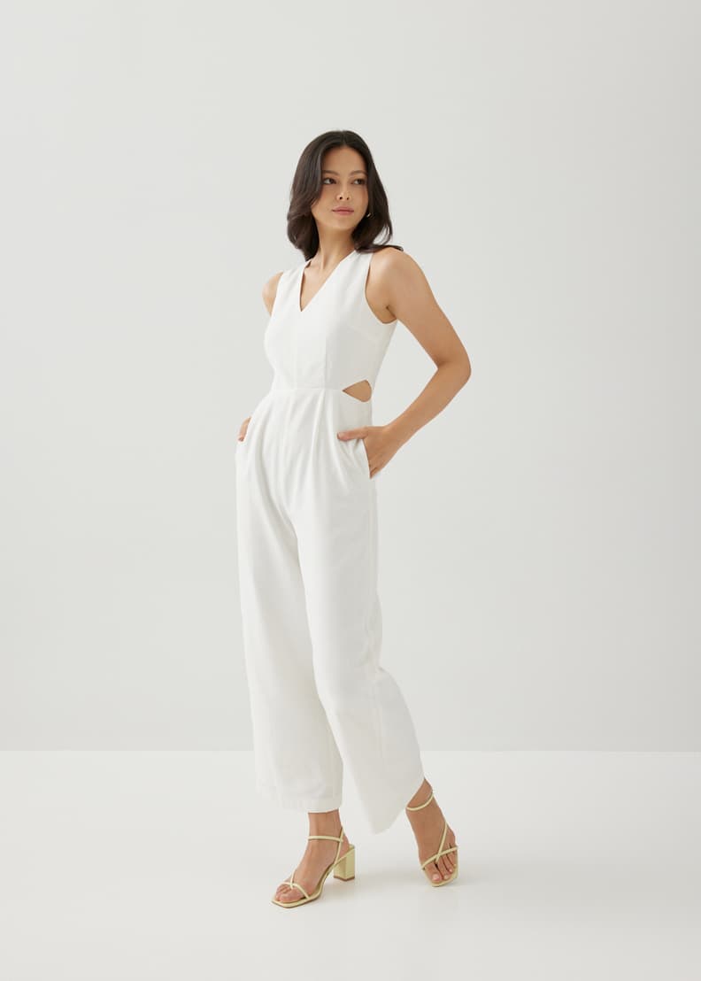 White deals maxi jumpsuit
