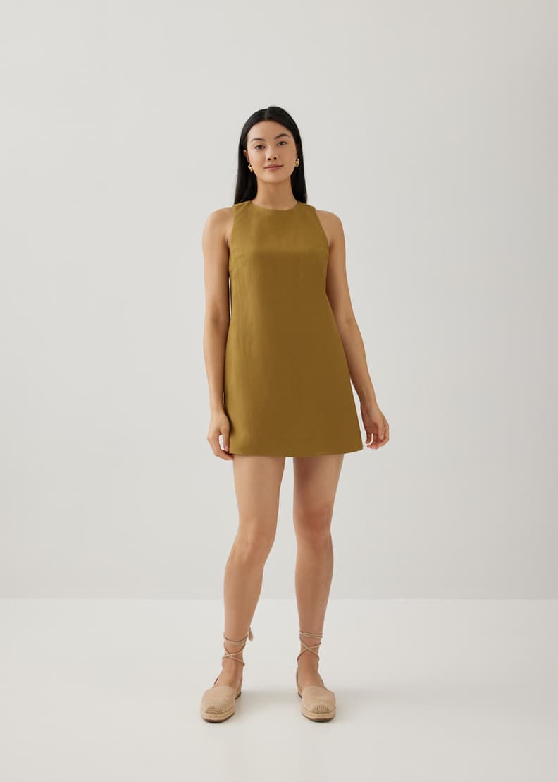 Linen shop shift dress