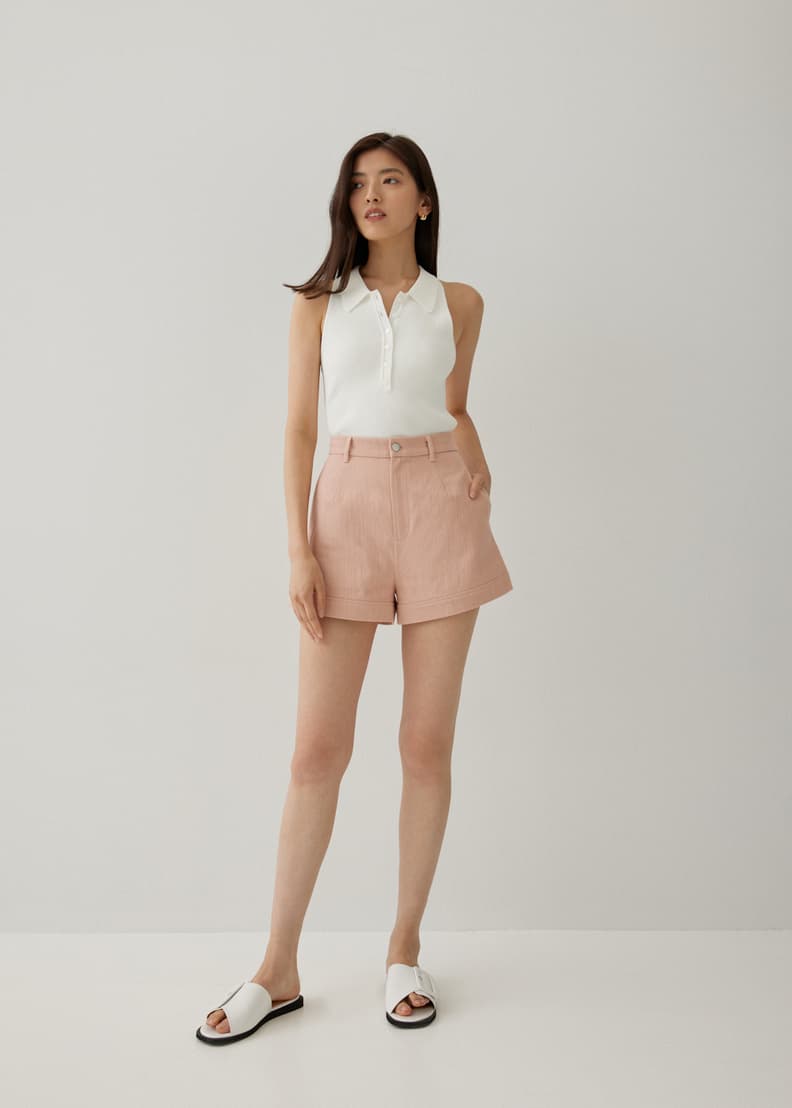 Rowanne Denim Tailored Cuff Shorts Love Bonito SG