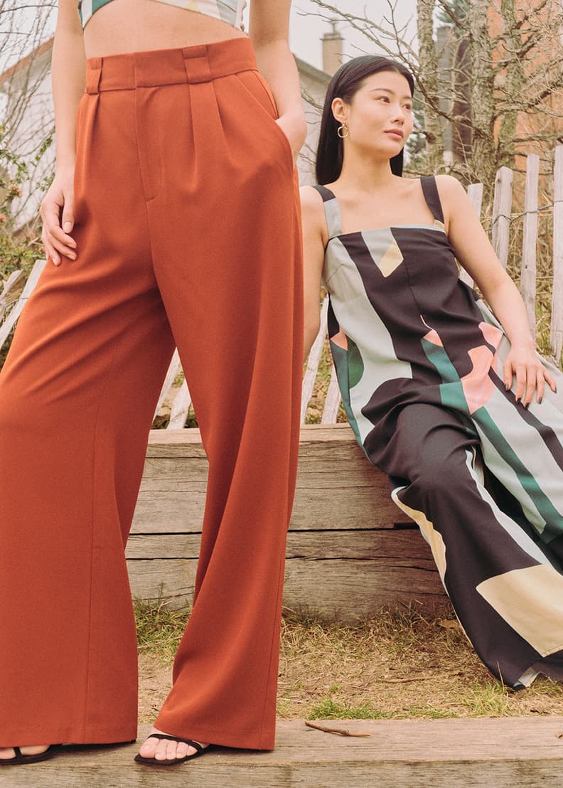 Straight leg slacks hotsell