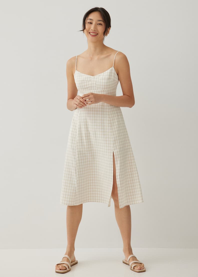 Gingham midi dress online