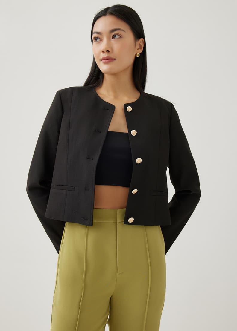 Shoulder padded jacket clearance
