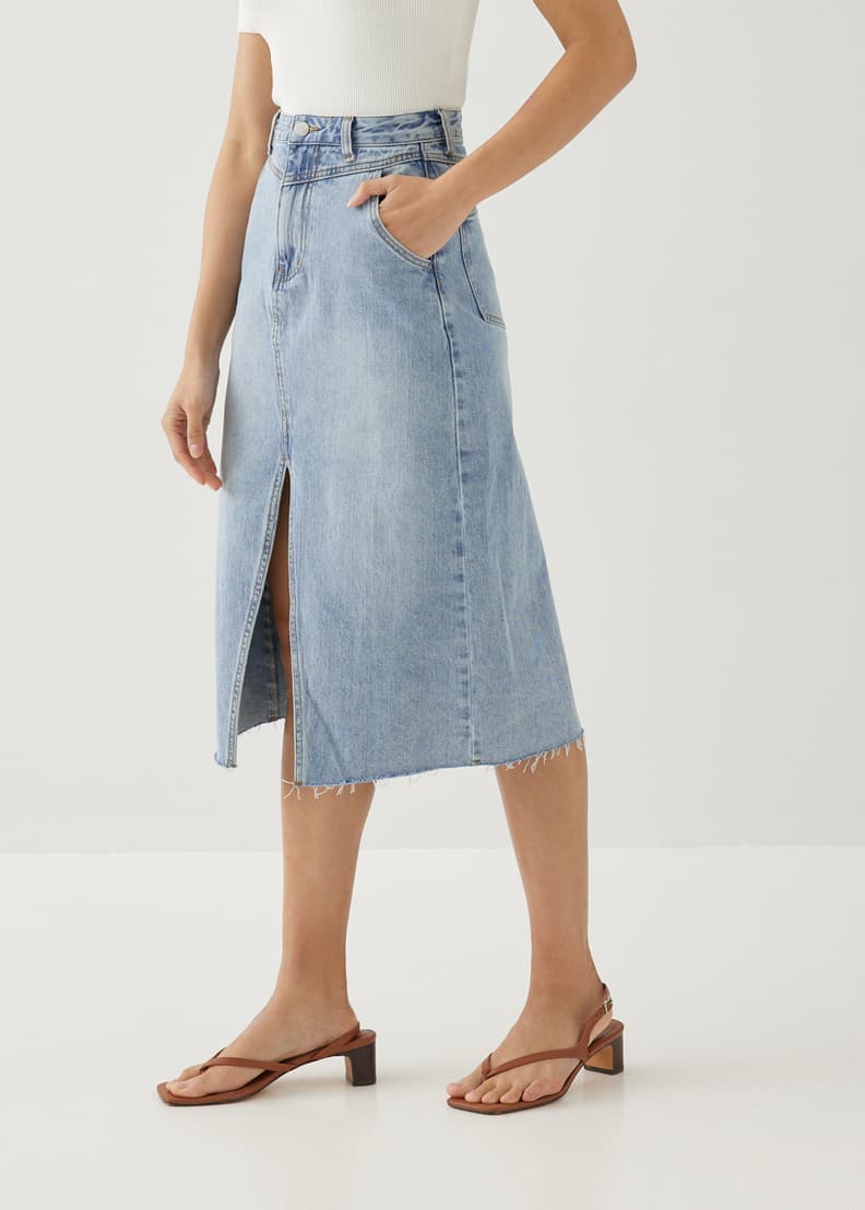 Denim midi 2025 skirt singapore