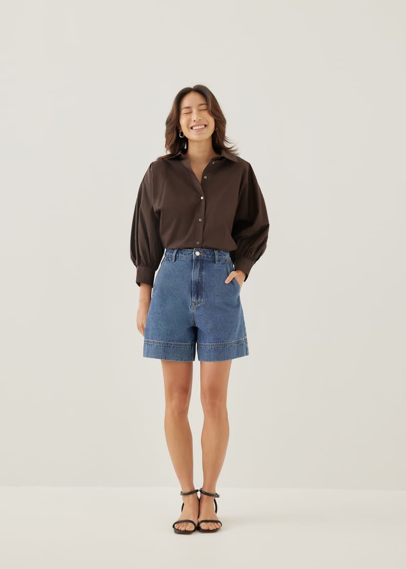 Mariet Denim Flare Shorts Love Bonito US