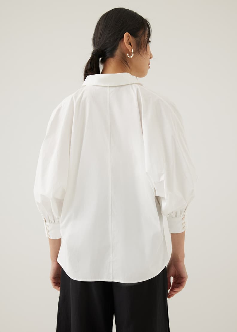 Brienne Cotton Puff Sleeve Shirt | Love, Bonito ID 