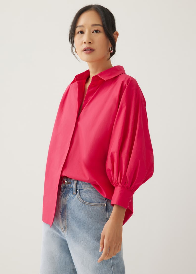 Brienne Cotton Puff Sleeve Shirt Love Bonito US