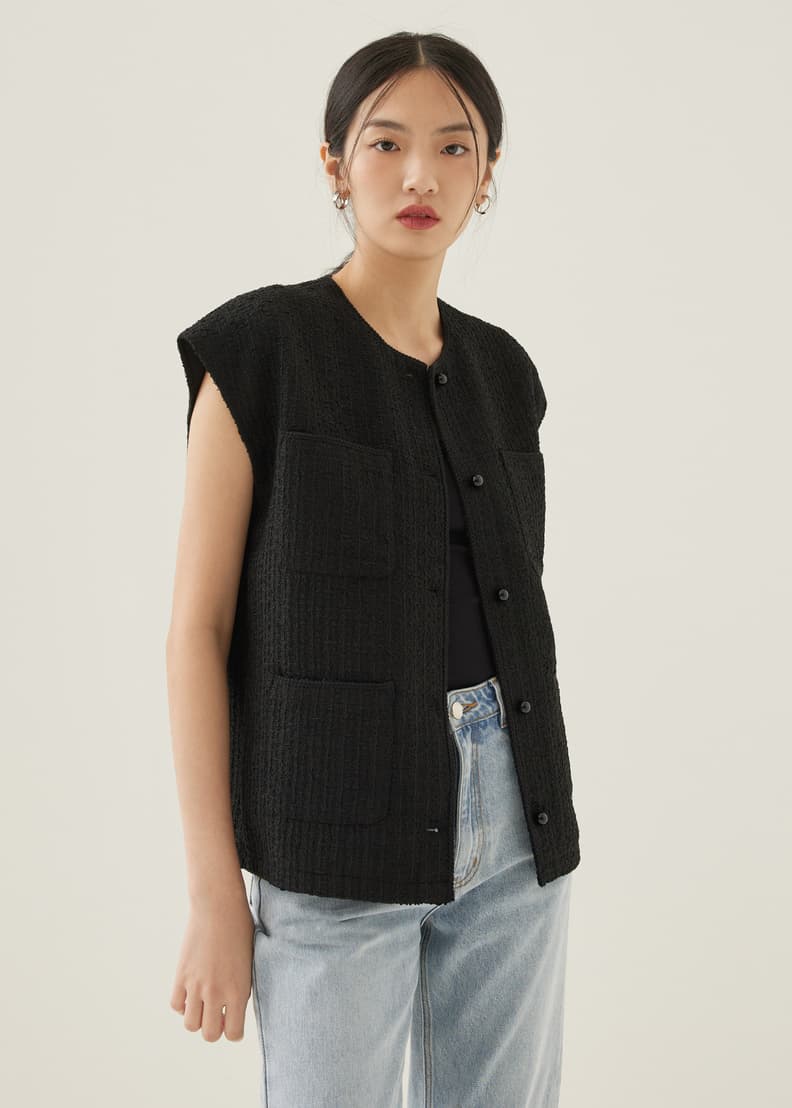Buy Kolin Relaxed Tweed Vest Love Bonito Singapore Shop