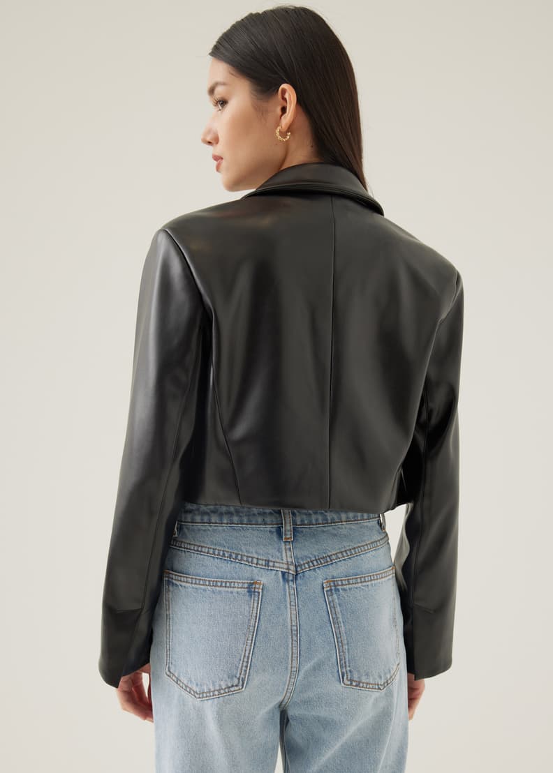 Pleather blazer top