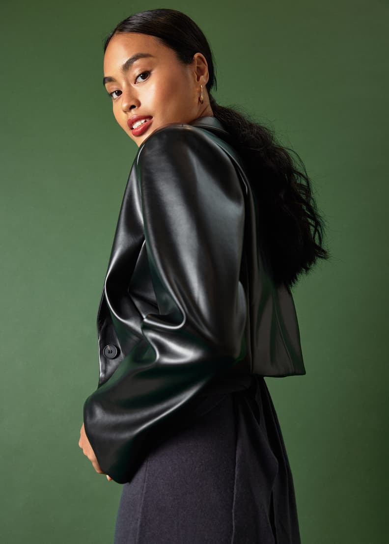 Pleather blazer clearance