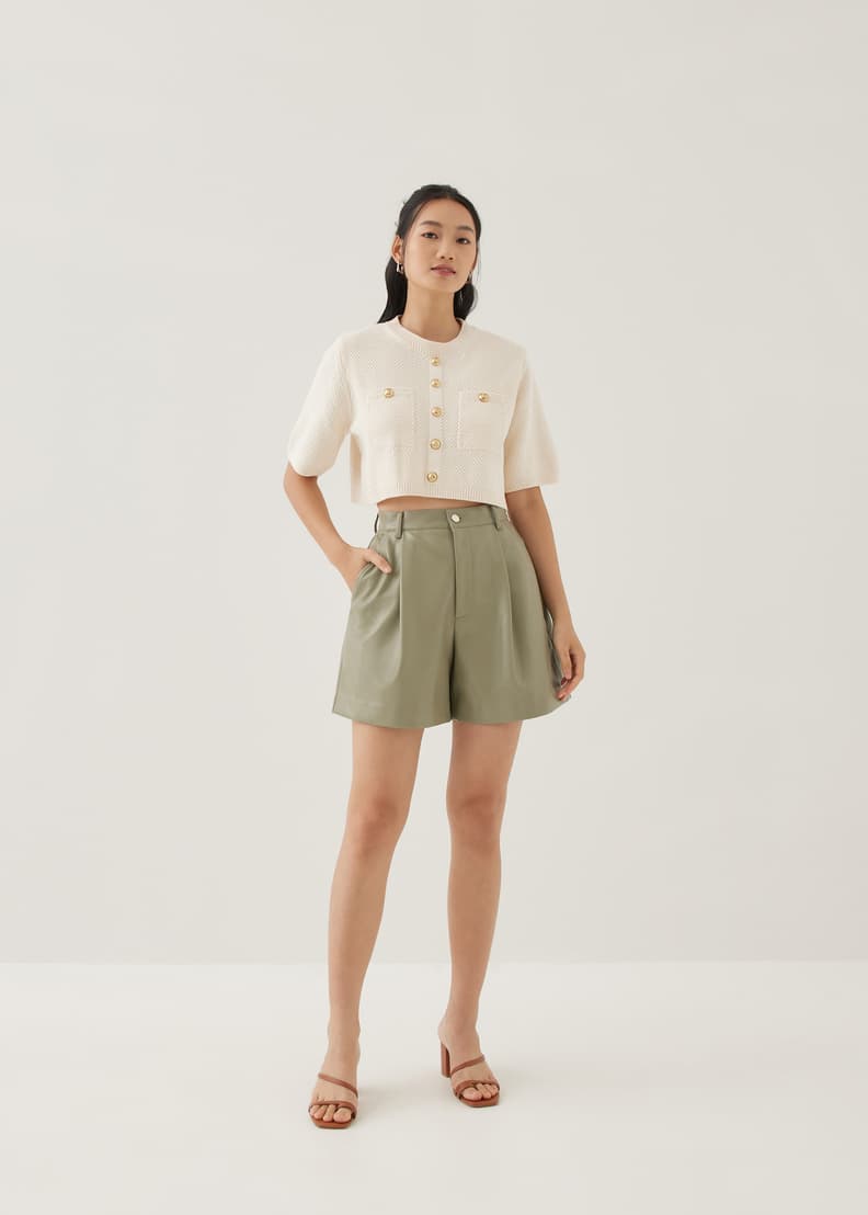 White on sale pleather shorts