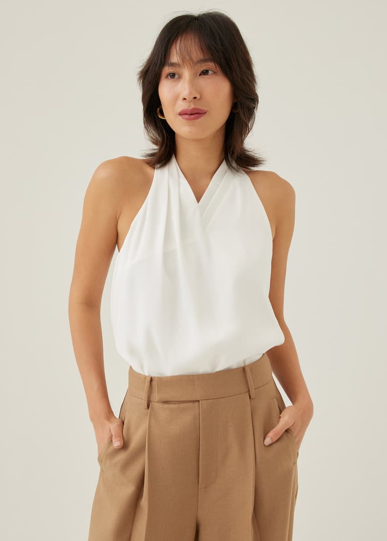 Satin halter top sale